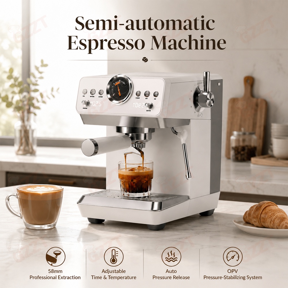 Espresso Machine Semi Auto - Półautomatyczny ekspres do kawy GZZT CM2250