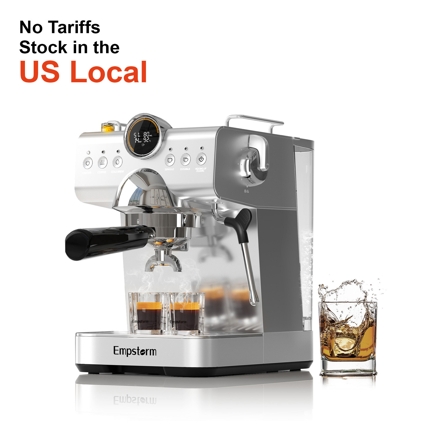 Espresso Machine Semi Auto - Empstorm CB1 Elektryczna, nowoczesna, minimalistyczna półautomatyczna