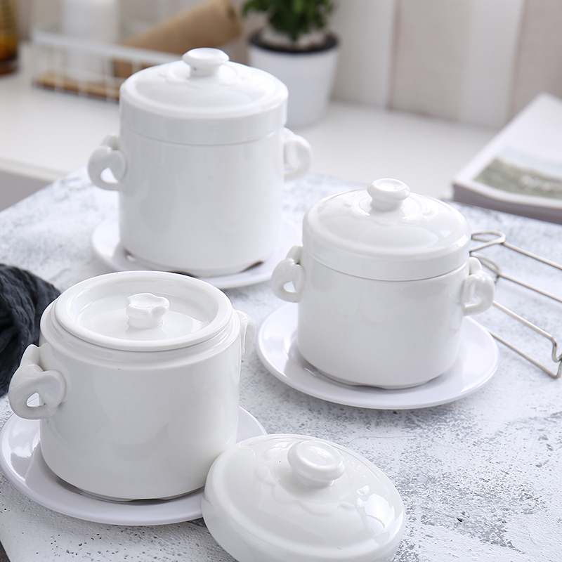 Slow Cooker Ceramic - Czysty biały ceramiczny garnek do gulaszu