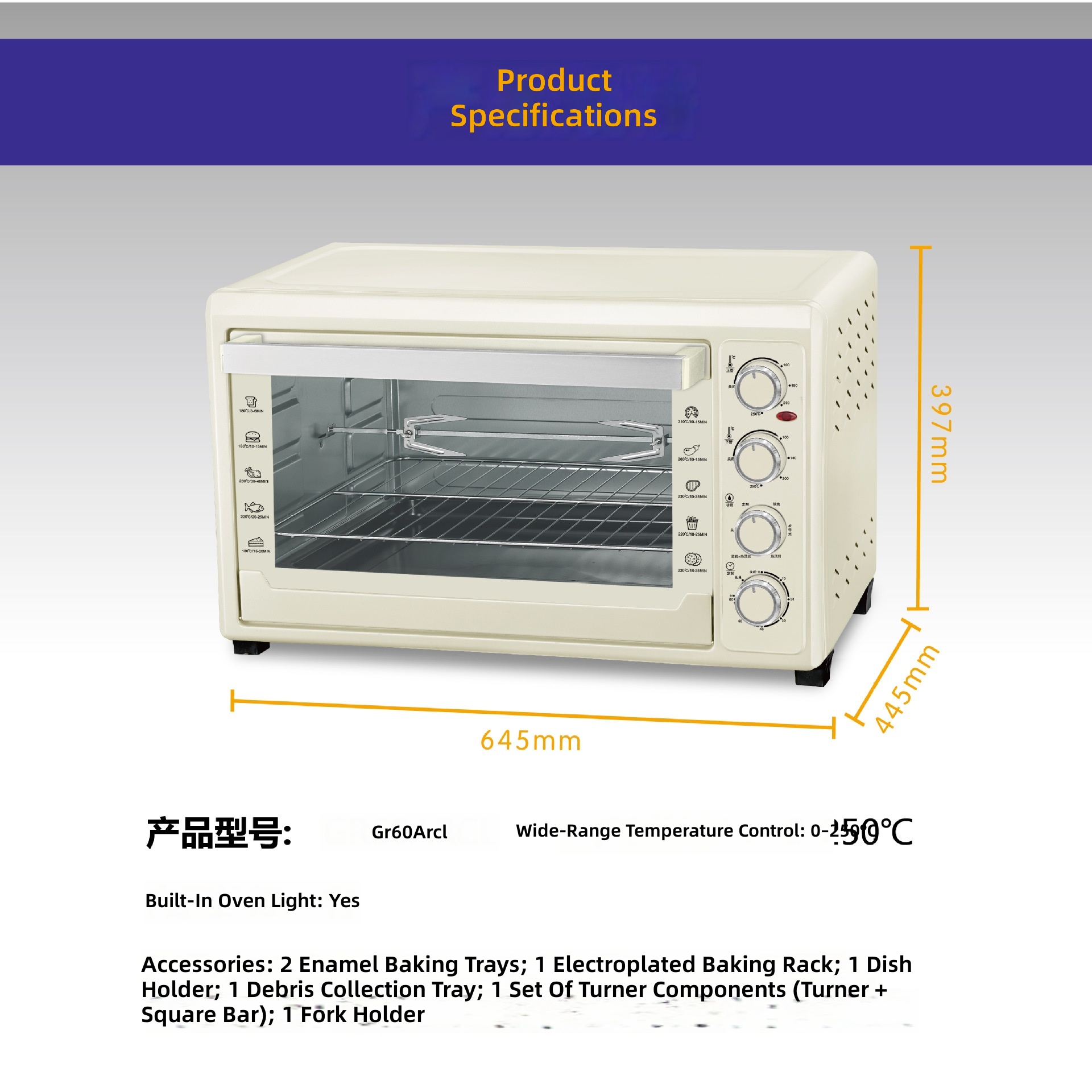 Piekarnik elektryczny 60L, 4-p – Kitchen Appliances Ideas recenzja i cena